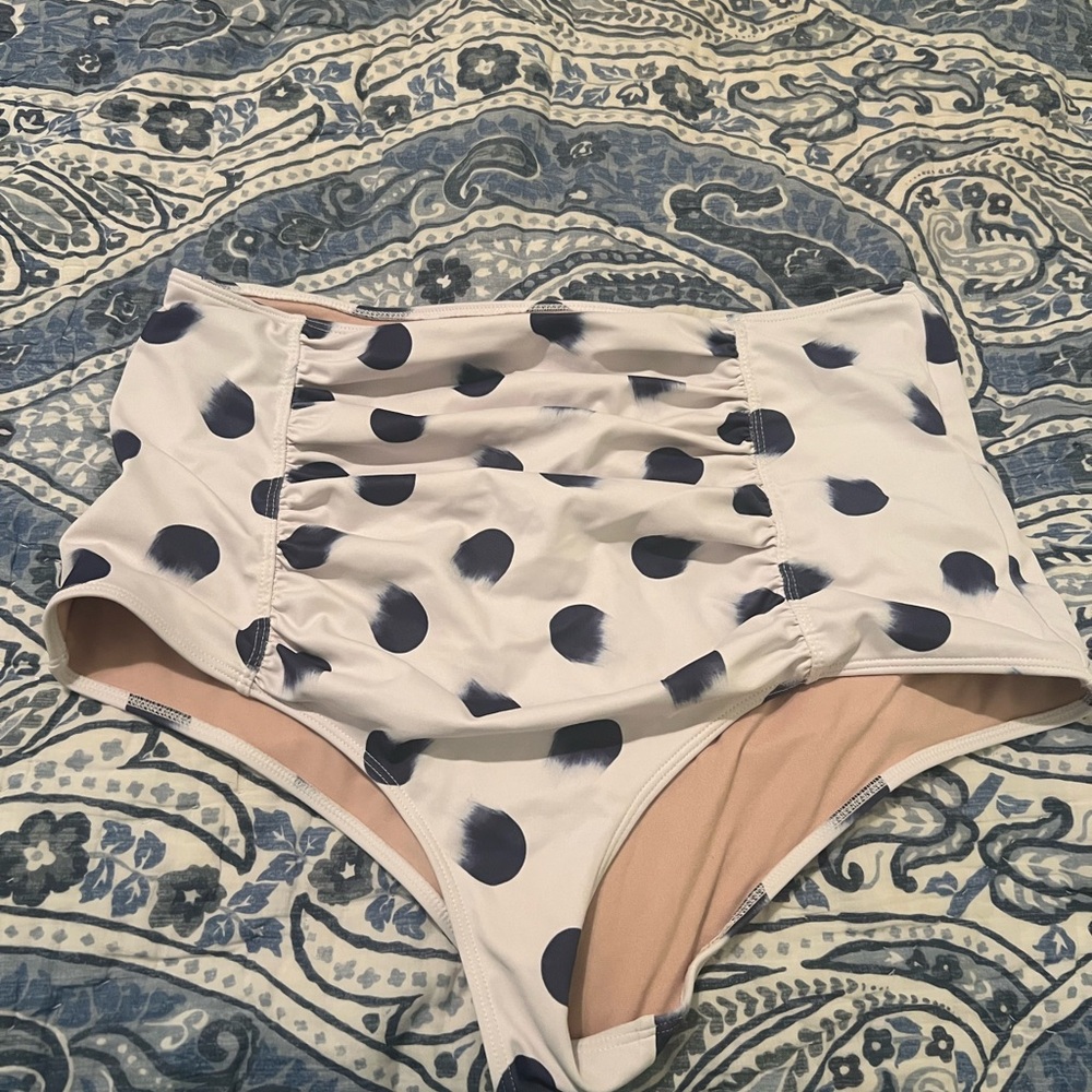 Kortni Jeane White and Blue High-Waisted Bottoms XL